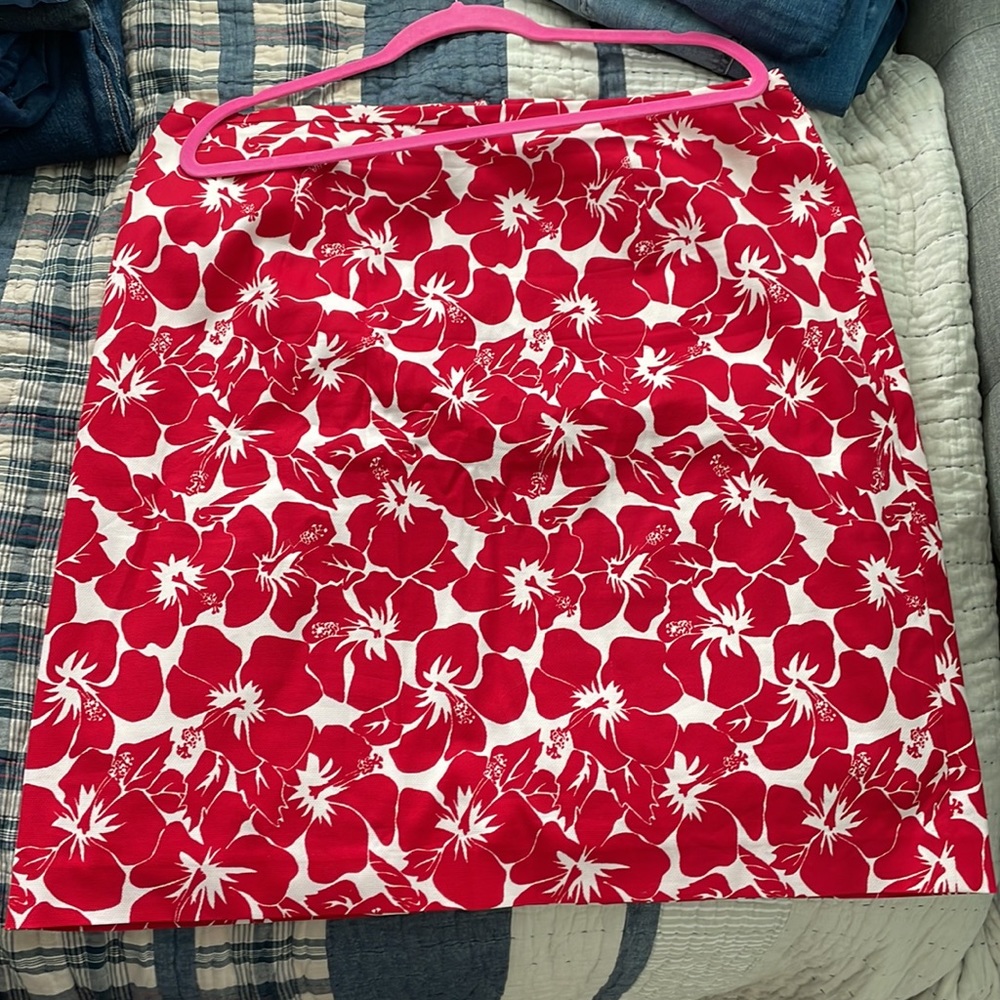 Talbots Beachy Hawaiian Skirt cotton and lined 16